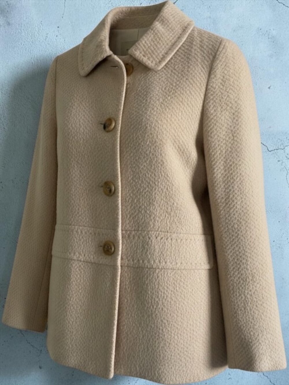 MINIMUM Reflex South Korean Luxury Beige Heavy Textured Coat Jacket Sz S